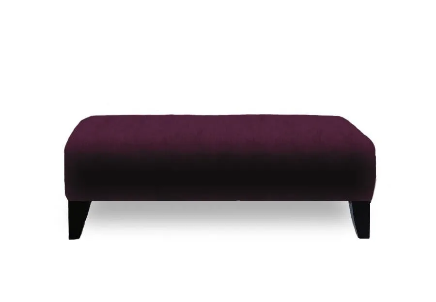 Canadian made Ottoman in Velvet Fabric and Wooden Legs