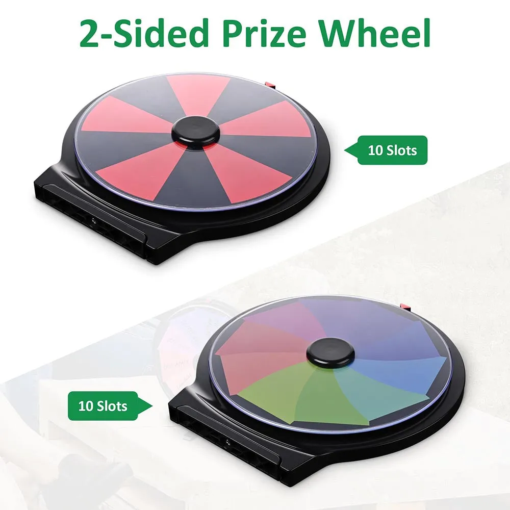 WinSpin Drinking Game 10" Prize Wheel Tabletop & Stand-up for Club